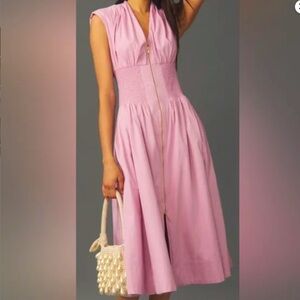Anthropologie Tommie Zip-front midi dress